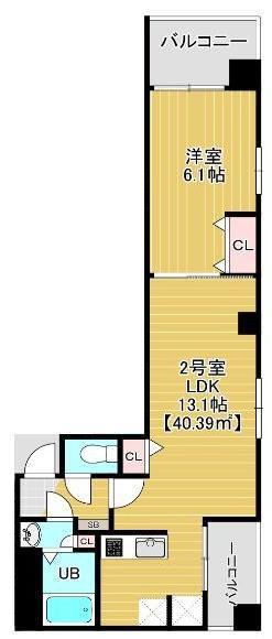 BLOOM 南千住(1LDK/6階)の間取り写真