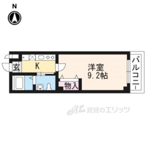 フラッティK&S(1K/5階)の間取り写真