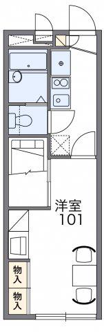 レオパレス朝日北(1K/2階)の間取り写真
