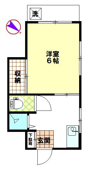 旭ハイム(1K/1階)の間取り写真