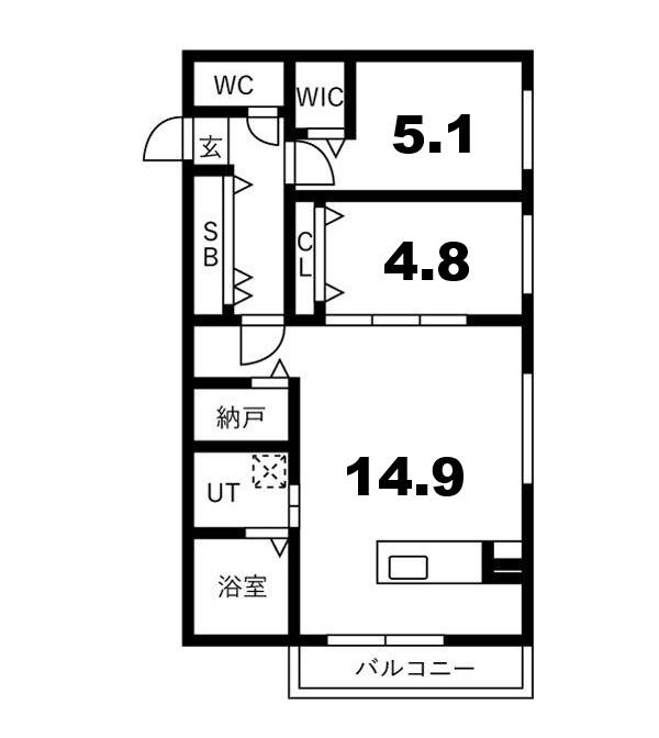 SーPRIME新札幌(2LDK/3階)の間取り写真