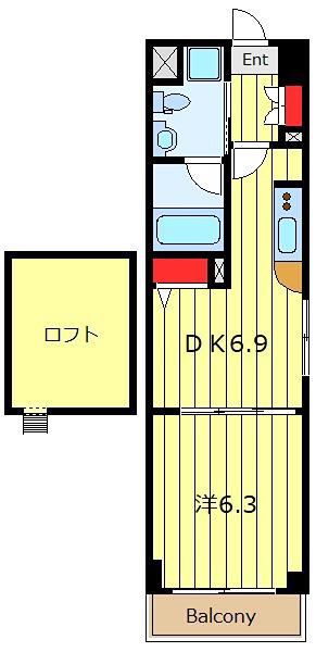 OLD PAL(1DK/4階)の間取り写真