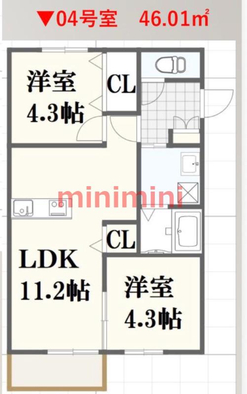 千里山東4丁目PJ(2LDK/1階)の間取り写真