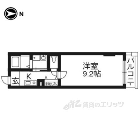 カームネス祇園南(1K/2階)の間取り写真