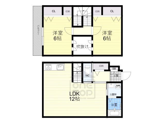 ラサンテ(2LDK/1階)の間取り写真