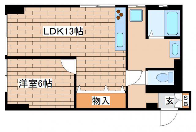 だるまやビル(1LDK/4階)の間取り写真