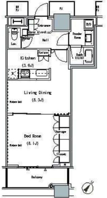 THE TOKYO TOWERS MIDTOWER(1LDK/12階)の間取り写真