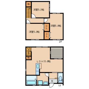 COZY・CUBEII(3LDK/1階)の間取り写真