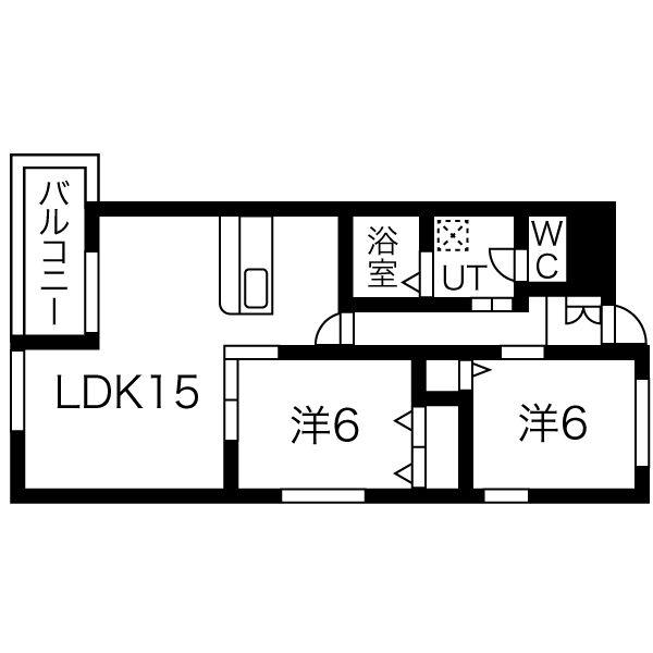 ダイアヒルズ住吉II(2LDK/3階)の間取り写真