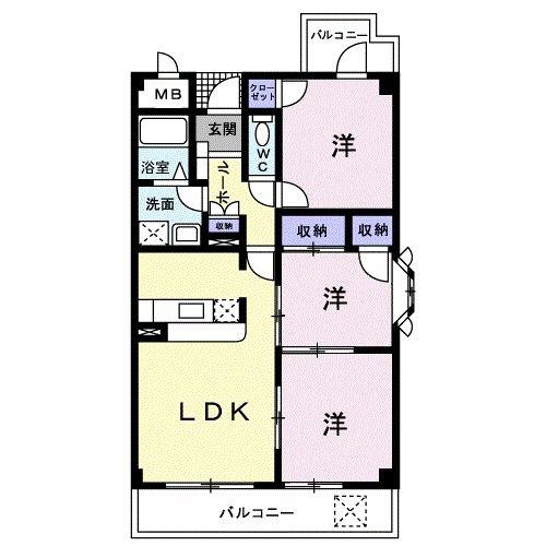 コスモスシンコ(3LDK/1階)の間取り写真