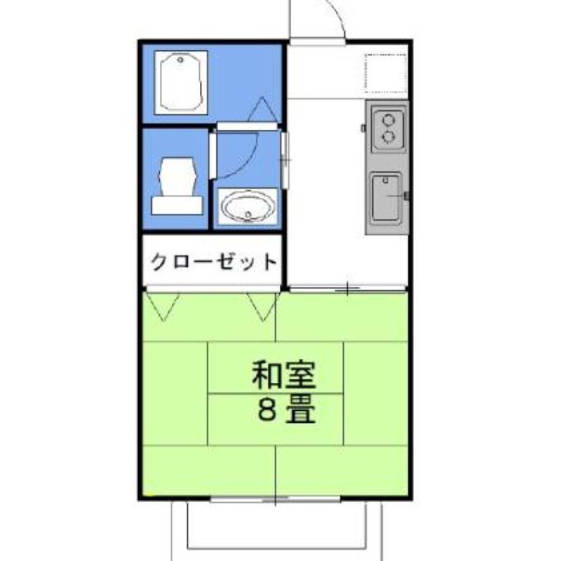 グラシアス ウエスト(1K/2階)の間取り写真