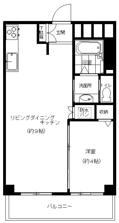 ダイアパレス鶯谷(1LDK/8階)の間取り写真