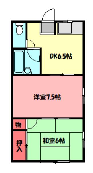 サングリーン有持(2DK/3階)の間取り写真