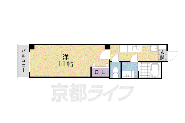 レジデンス池ノ内(1K/2階)の間取り写真
