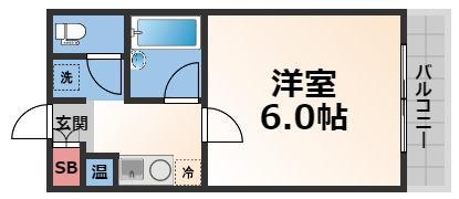 オルゴグラート長田(1K/3階)の間取り写真