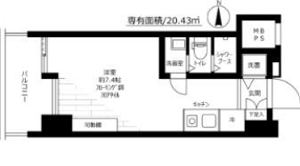 ルネ御苑プラザ(ワンルーム/3階)の間取り写真