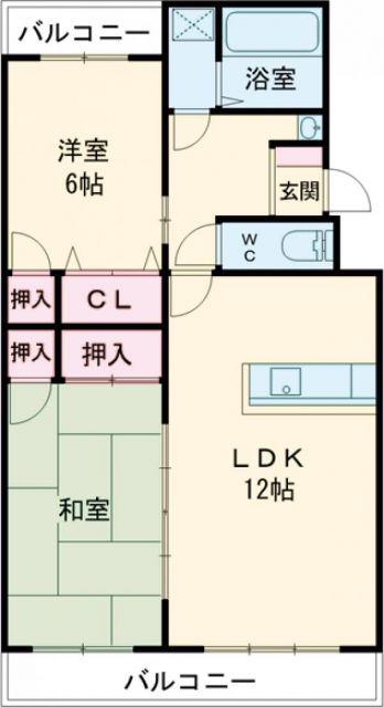 エスぺランサ須屋(2LDK/1階)の間取り写真