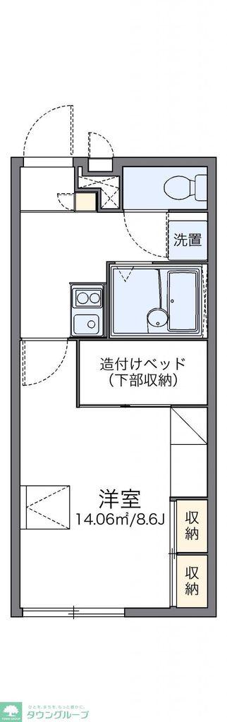 レオパレスエクレール(1K/1階)の間取り写真