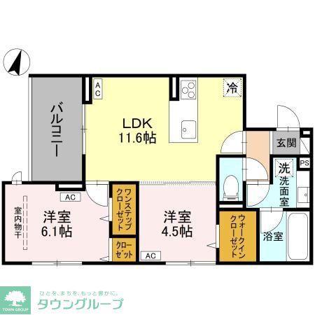浦和美園PJ II(2LDK/3階)の間取り写真