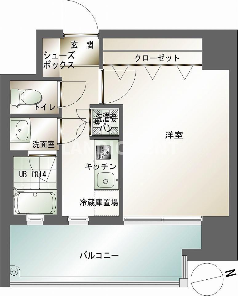 エンクレスト天神IV(1K/2階)の間取り写真