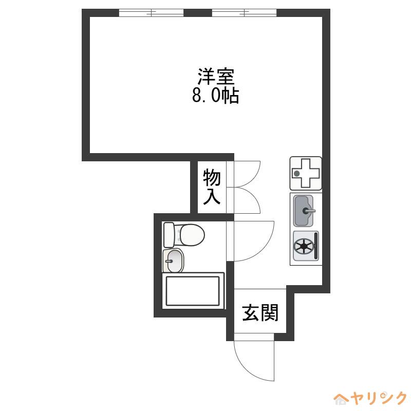 メゾンドボヌール(ワンルーム/2階)の間取り写真
