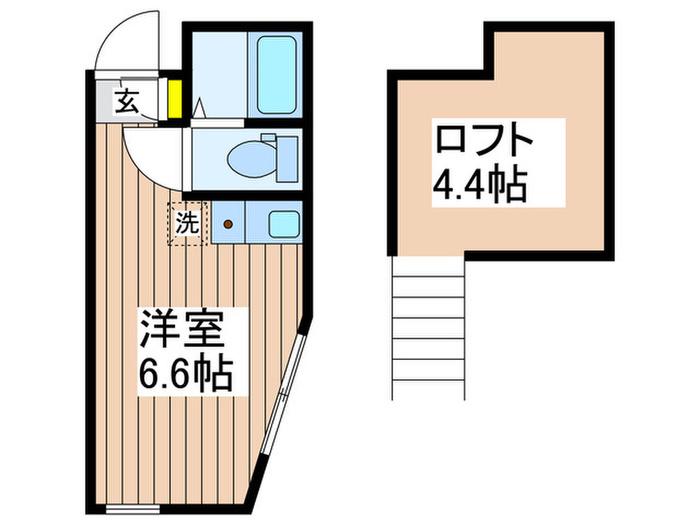 ユナイト石川町スウィートバレンタイン(ワンルーム/2階)の間取り写真