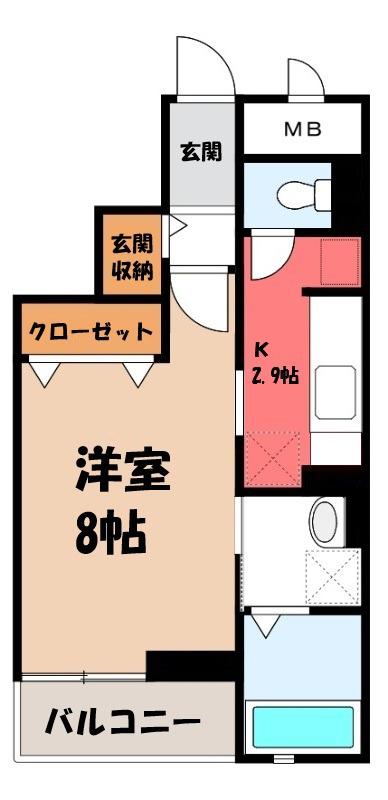 グランドレール高崎(1K/3階)の間取り写真