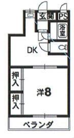 エグゼ松茂(1DK/2階)の間取り写真