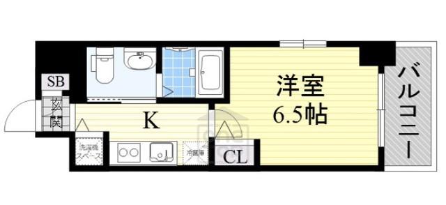 エスリード江坂江の木町(1K/11階)の間取り写真