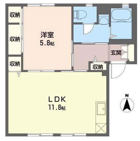 コーポ仲田 A(1LDK/1階)の間取り写真