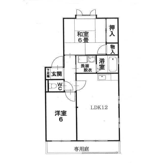 ヴィラハイツ伏見(2LDK/1階)の間取り写真