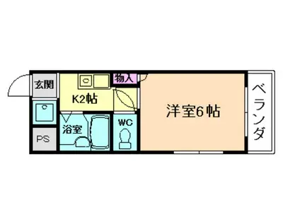 エレガンス高木2号館 2号館(1K/1階)の間取り写真