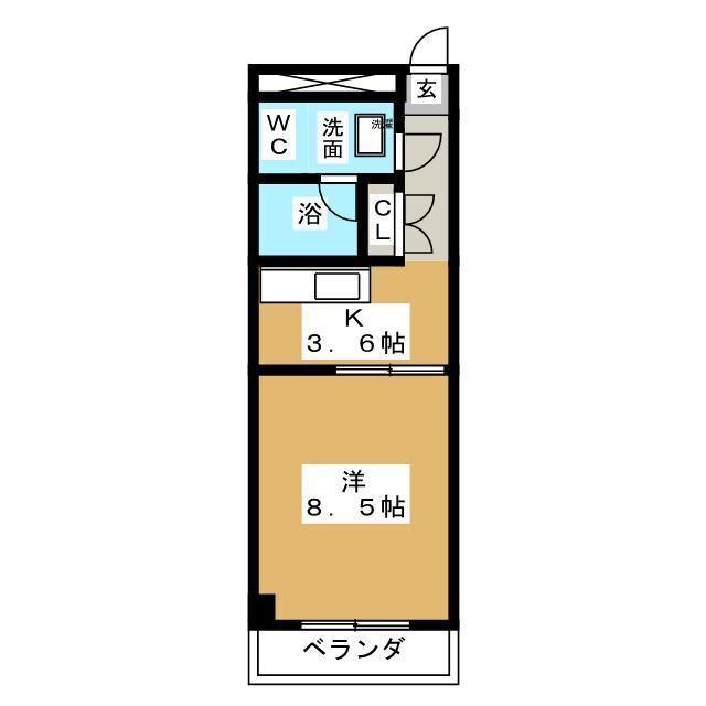 エミネンス新千葉(1K/3階)の間取り写真
