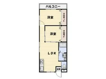 LIKE三里塚(2LDK/3階)の間取り写真
