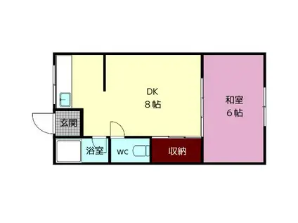 セレーノ・デ生駒(1DK/2階)の間取り写真