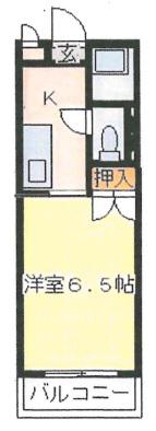 マインメイツマンション(1K/2階)の間取り写真