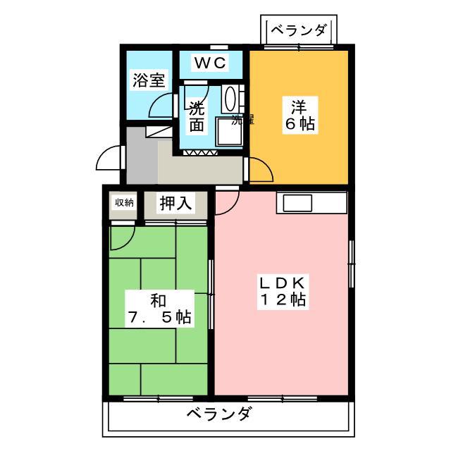 サンセットストリート(2LDK/3階)の間取り写真