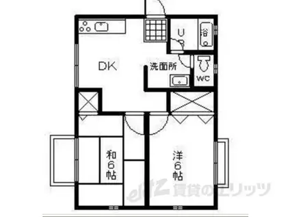 オーエヌハイツ(2DK/2階)の間取り写真