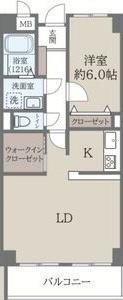 ソシア楠乃木(1LDK/2階)の間取り写真
