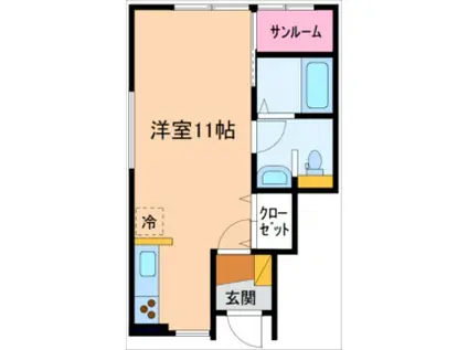 セシボン17(ワンルーム/1階)の間取り写真