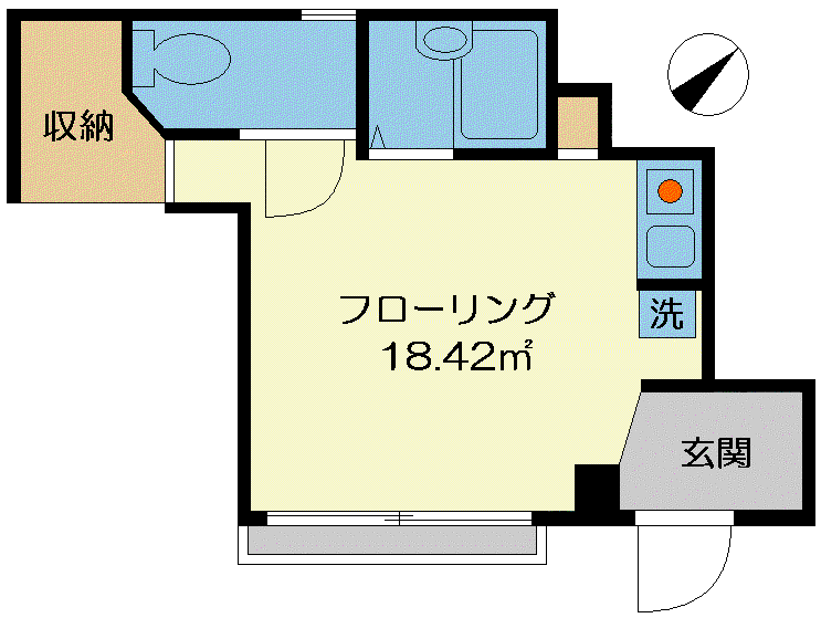 プレイズ(ワンルーム/1階)の間取り写真