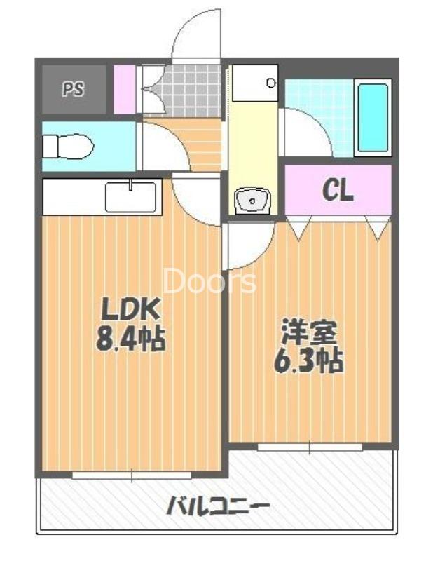 ラ・メゾン・セピア(1LDK/3階)の間取り写真