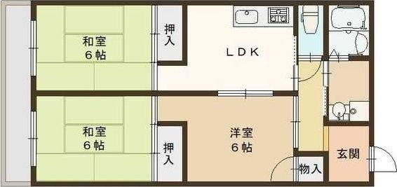 寺川マンション(3LDK/1階)の間取り写真