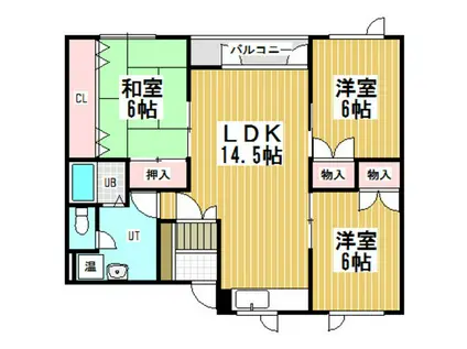 ライズィングサン(3LDK/1階)の間取り写真