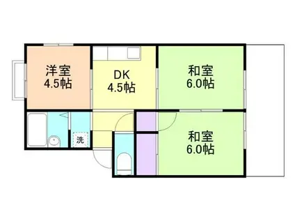 プレジール市小路(3K/2階)の間取り写真