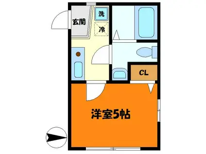 コルージャ(1K/2階)の間取り写真