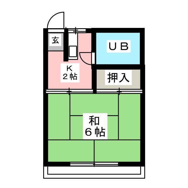 栄荘(1K/2階)の間取り写真