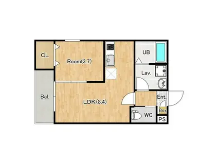 ジーメゾン春日部ウエスト(1LDK/1階)の間取り写真