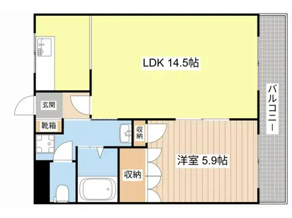 GREENVILLAGE(1LDK/2階)の間取り写真