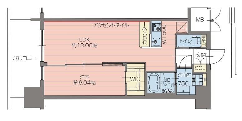 プレジオ梅田(1LDK/7階)の間取り写真